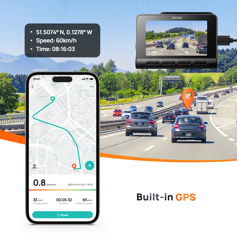 70mai A810 4K HDR Dual-Vision DashCam - Image 9