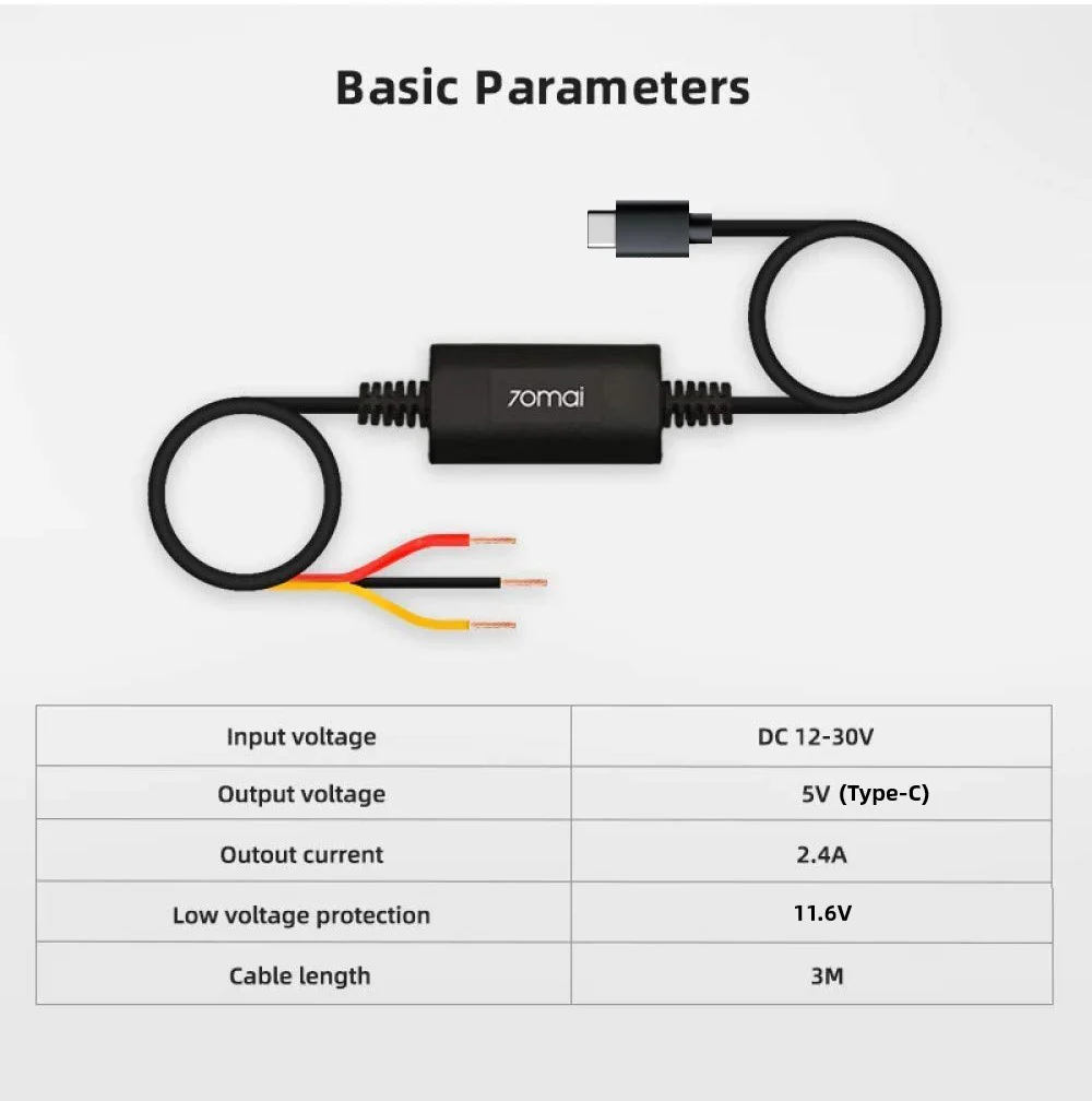70mai Hardwire Cable Kit (Type-C) with 6 Pcs Fuse Tap Adapters - Image 5
