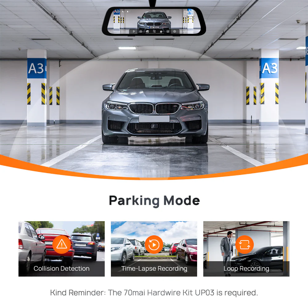 70mai Rearview DashCam S500 3K DUAL HDR - Image 7