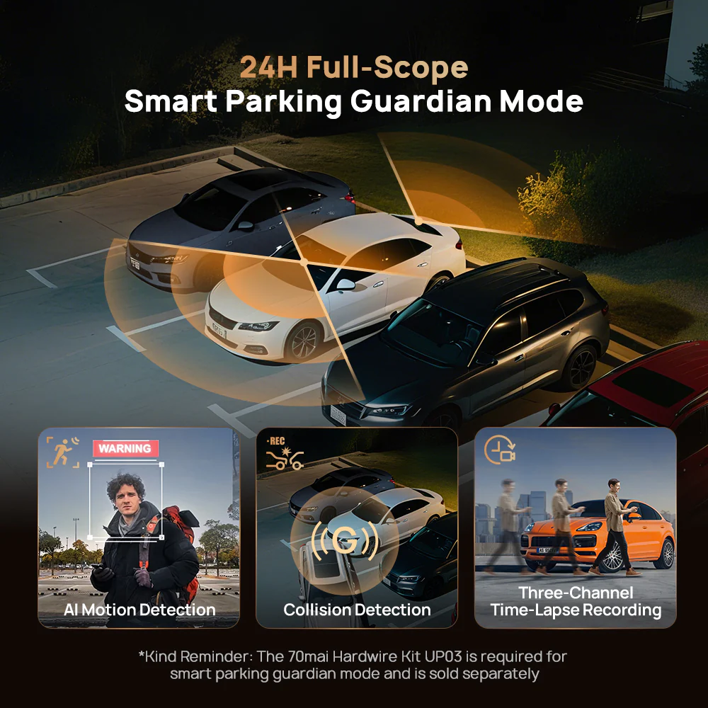 70mai T800 HDR 3-Channel 4K+4K+FHD DashCam - Image 6