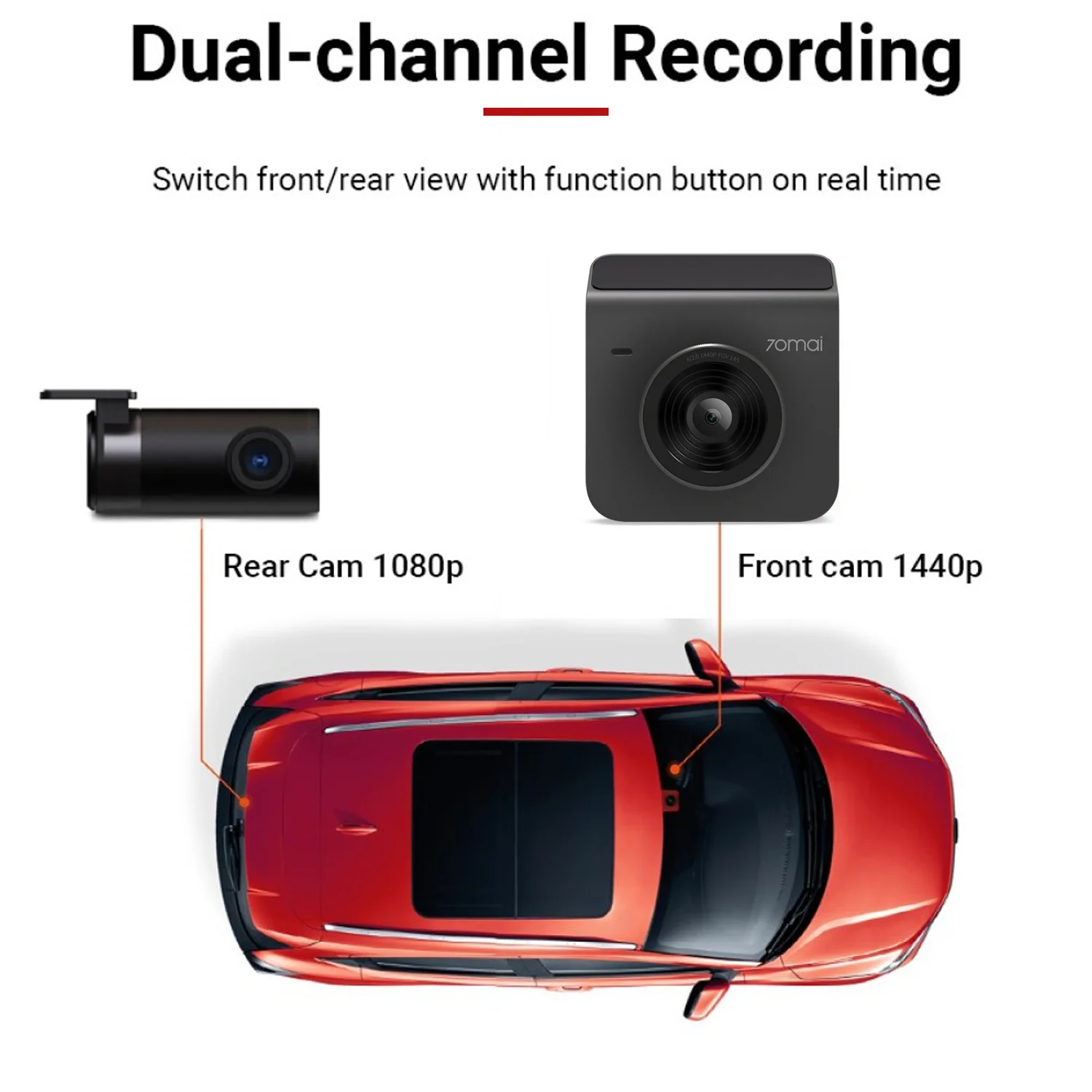 70mai Dash Cam A400 Dual Channel DashCam - Image 3
