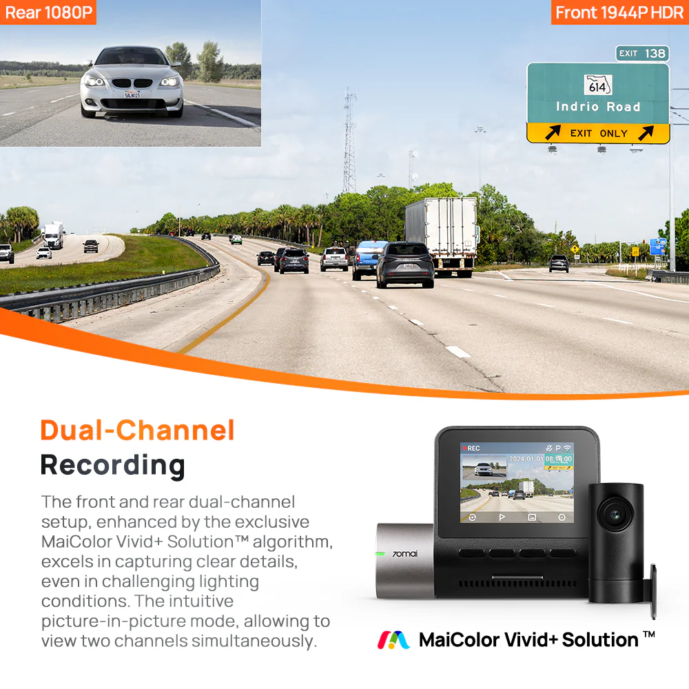 70mai A510 HDR 3K Dual DashCam - Image 3